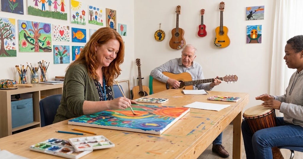 Art, music and drama therapists