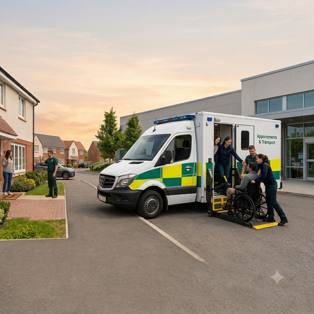 Patient transport return journey with crew support